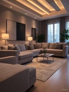 Soft-lit modern living room